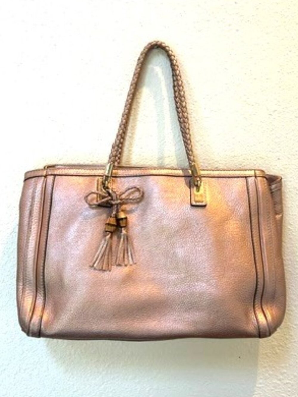 Gucci Metallic Pink Bella Shopper Large Tote